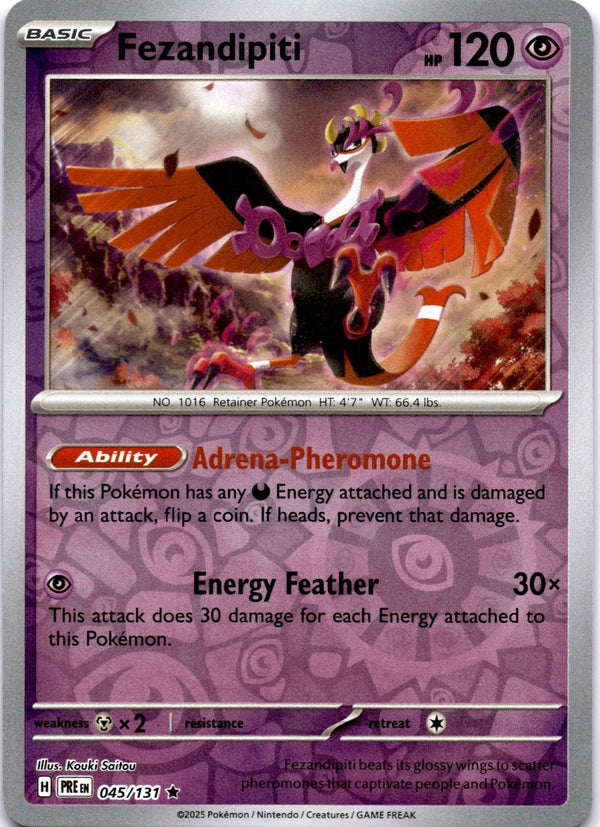 Pokemon Fezandipiti 045/131 Prismatic Evolutions Reverse Holo NM