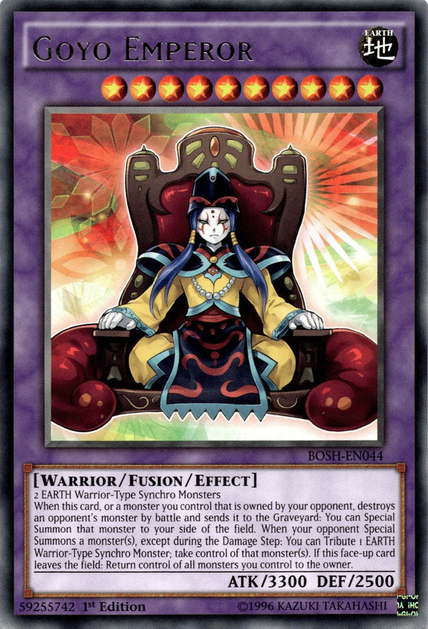 Yugioh Goyo Emperor BOSH-EN044 Rare 1st Edition NM