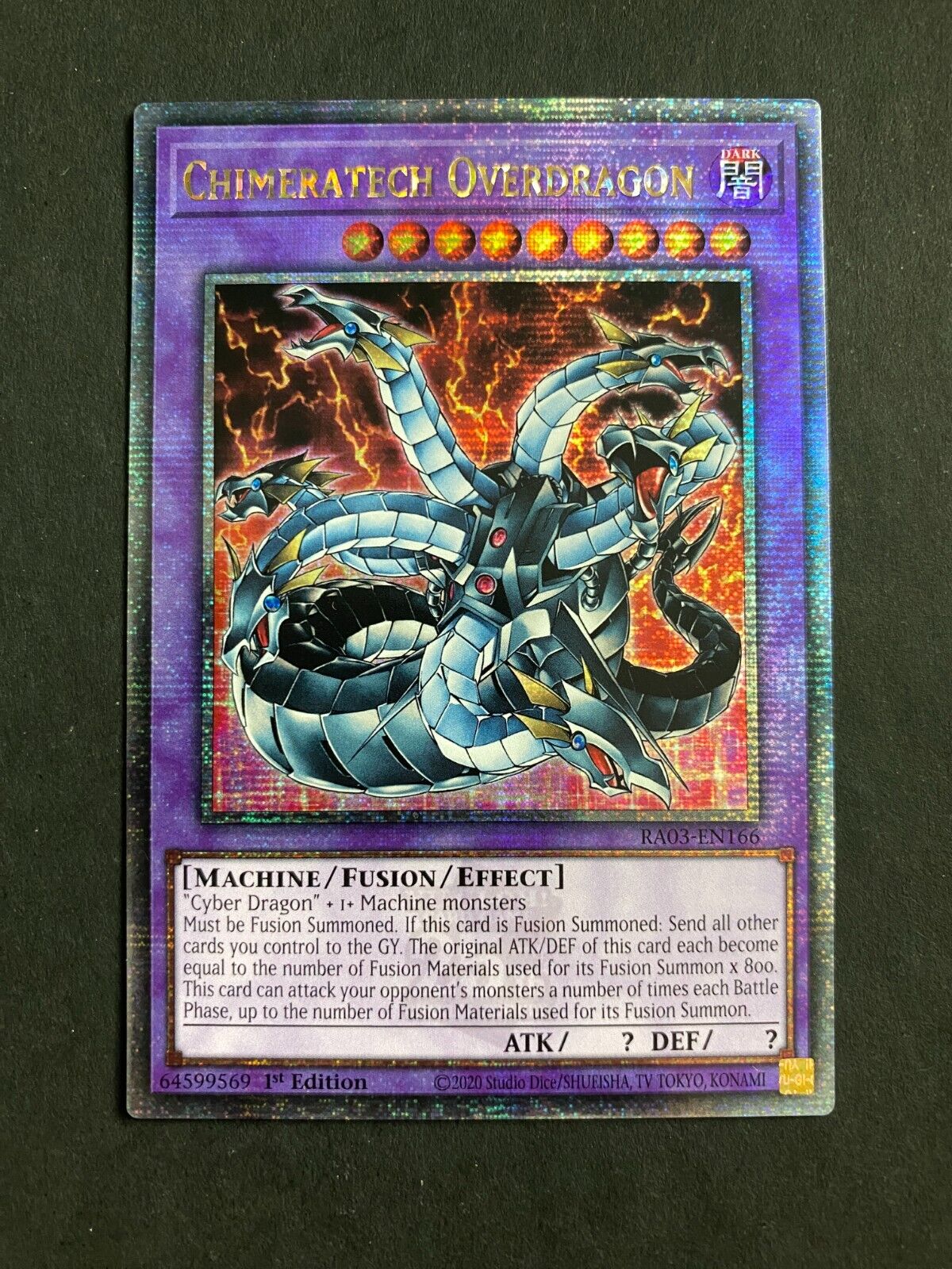 Yugioh Chimeratech Overdragon RA03-EN166 Quarter Century Rare 1st Edition NM