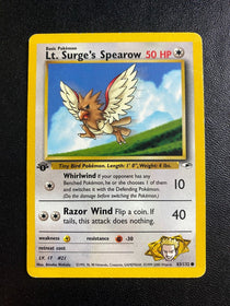 Pokemon Lt. Surge's Spearow 83/132 Gym Heroes 1st Edition HP