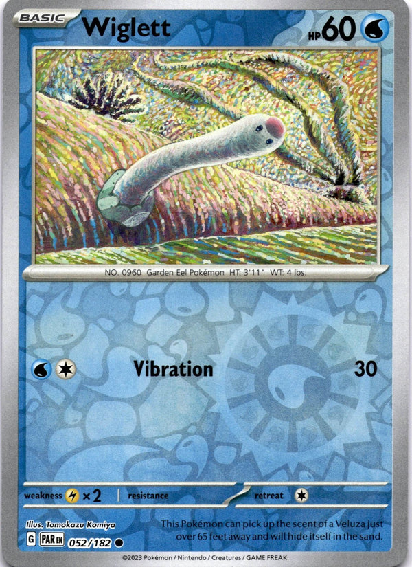 Pokemon Wiglett 052/182 Paradox Rift Reverse Holo NM
