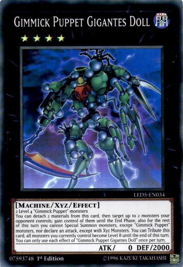 Yugioh Gimmick Puppet Gigantes Doll LED5-EN034 Super Rare 1st Edition NM