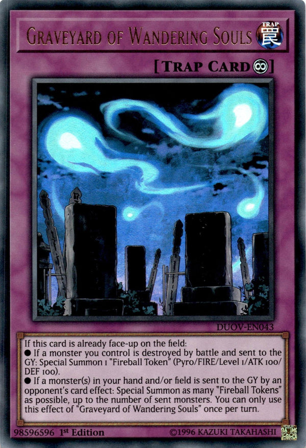 Yugioh Graveyard of Wandering Souls DUOV-EN043 Ultra Rare 1st Edition NM