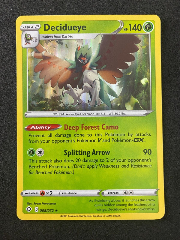 Pokemon Decidueye 008/072 Shining Fates Holo NM 8/072