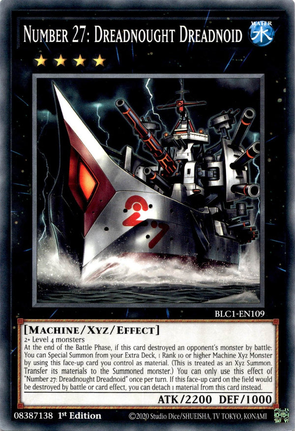 Yugioh Number 27: Dreadnought Dreadnoid BLC1-EN109 Common 1st Edition NM