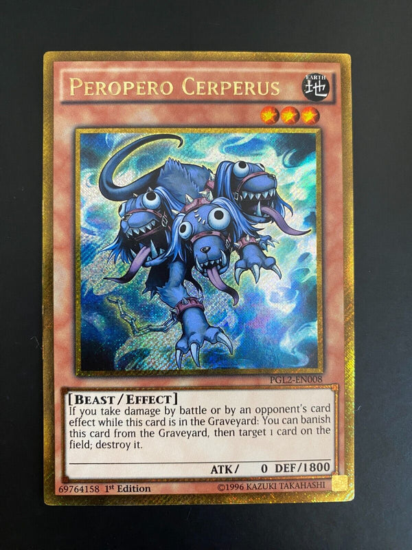Yugioh Peropero Cerperus PGL2-EN008 Premium Gold Rare 1st Edition LP/VLP