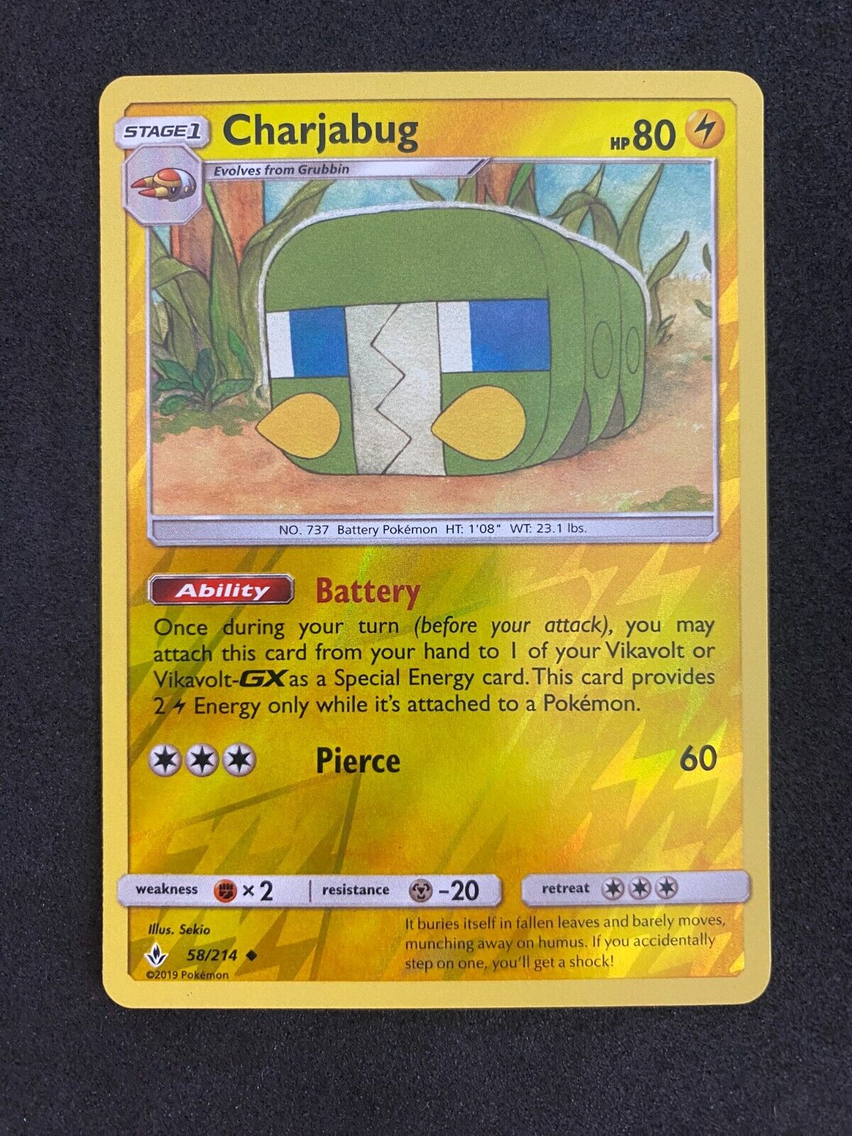 Pokemon Charjabug 58/214 Unbroken Bonds Reverse Holo NM