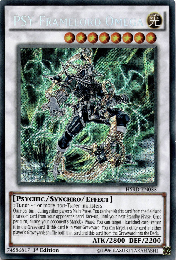 Yugioh PSY-Framelord Omega HSRD-EN035 Secret Rare 1st Edition LP