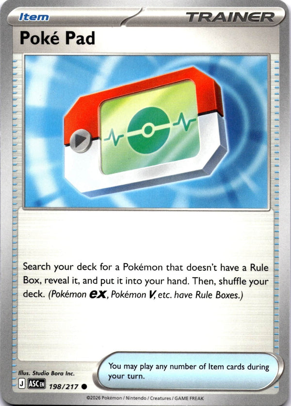 Pokemon Poke Pad 198/217 Ascended Heroes Non Holo NM