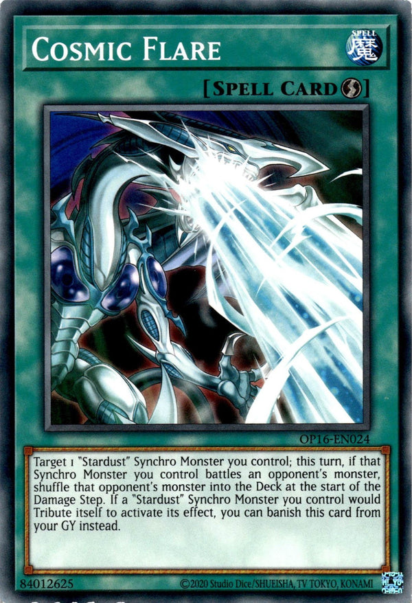 Yugioh Cosmic Flare OP16-EN024 Common Unlimited Edition VLP/NM