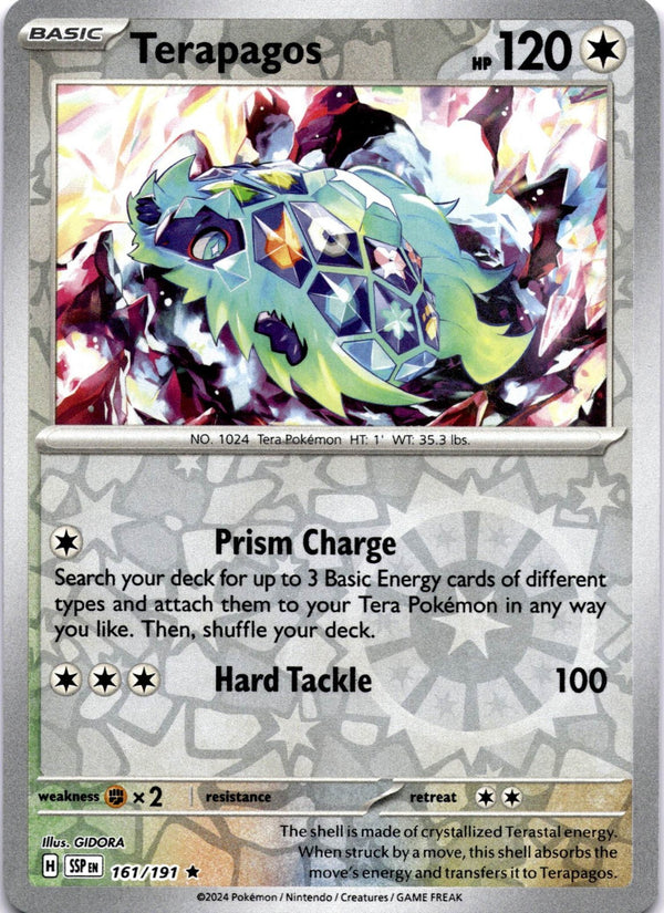 Pokemon Terapagos 161/191 Surging Sparks Reverse Holo NM