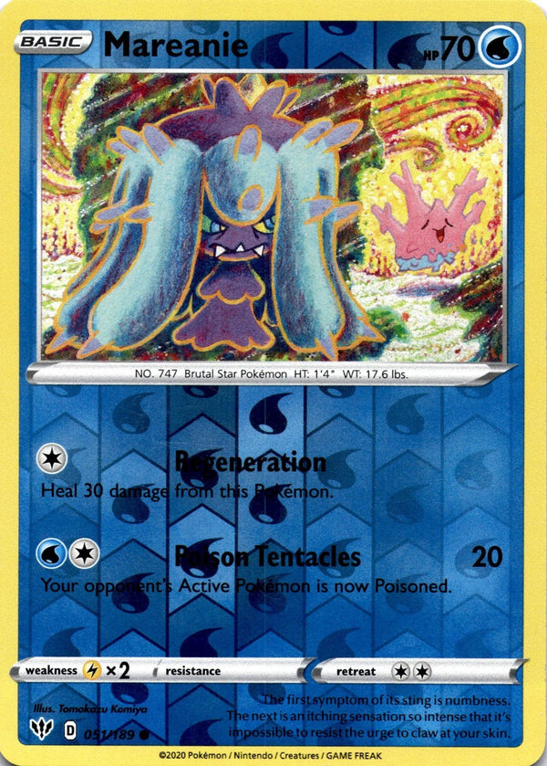 Pokemon Mareanie 051/189 Darkness Ablaze Reverse Holo VLP/NM