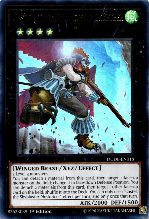 Yugioh Castel, the Skyblaster Musketeer DUDE-EN018 Ultra Rare 1st Edition NM