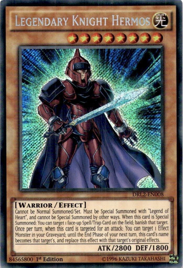 Yugioh Legendary Knight Hermos DRL2-EN008 Secret Rare 1st Edition MP/LP
