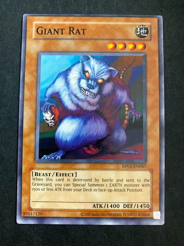 Yugioh Giant Rat RP01-EN067 Common (Misprint/Miscut) Retro Pack Reprint NM