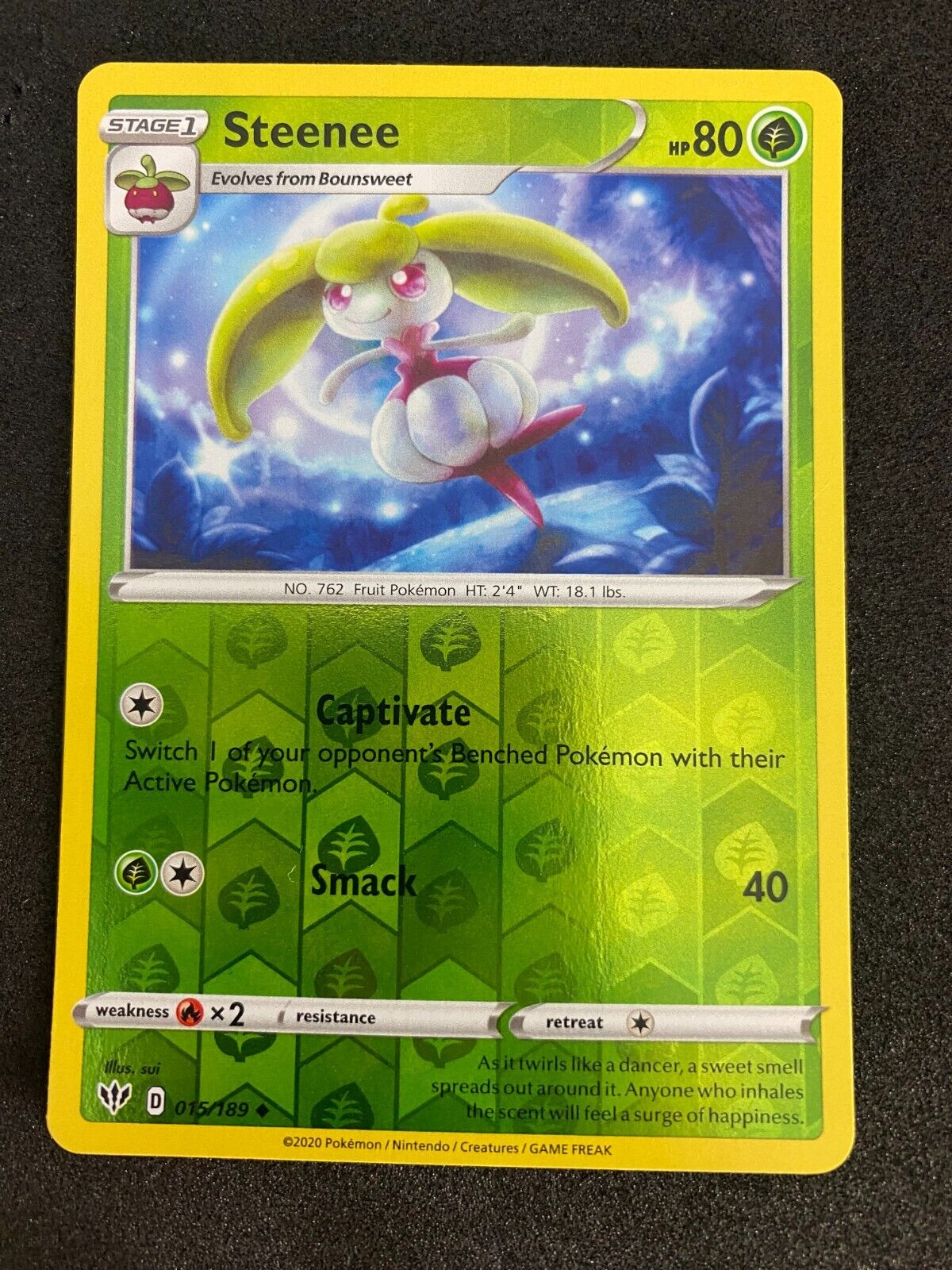 Pokemon Steenee 015/189 Darkness Ablaze Reverse Holo NM-MINT 15/189