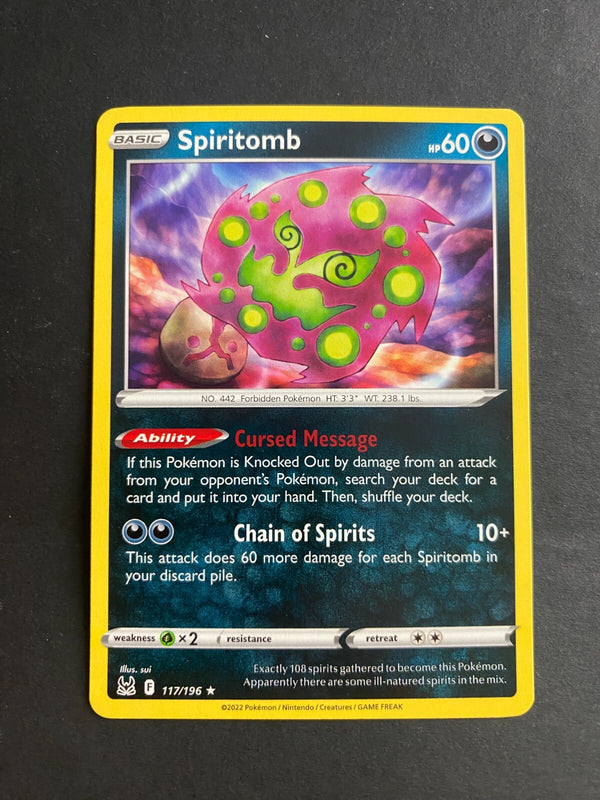 Pokemon Spiritomb 117/196 Lost Origin Rare Non Holo NM
