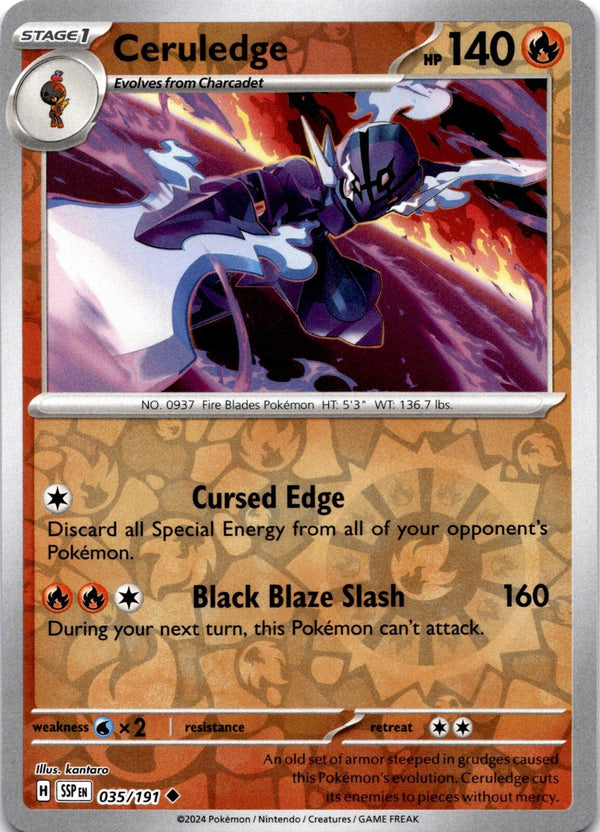 Pokemon Ceruledge 035/191 Surging Sparks Reverse Holo NM