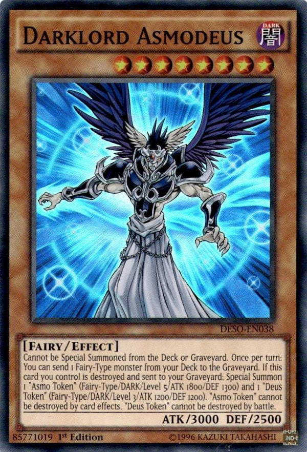 Yugioh Darklord Asmodeus DESO-EN038 Super Rare 1st Edition VLP/NM