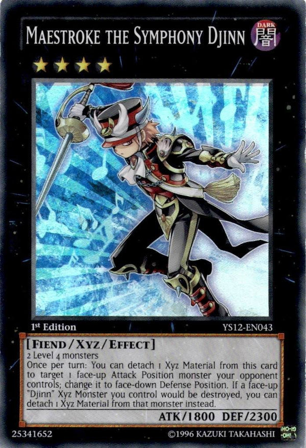 Yugioh Maestroke the Symphony Djinn YS12-EN043 Super Rar LP FOIL SHIFT MISPRINT