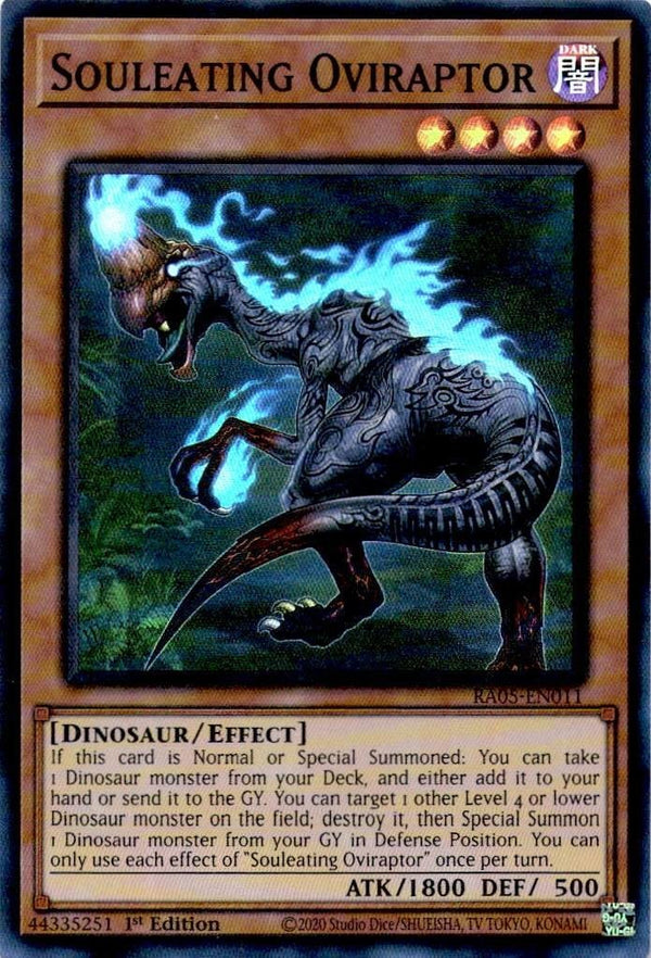 Yugioh Souleating Oviraptor RA05-EN011 NA Print Super Rare 1st Edition NM