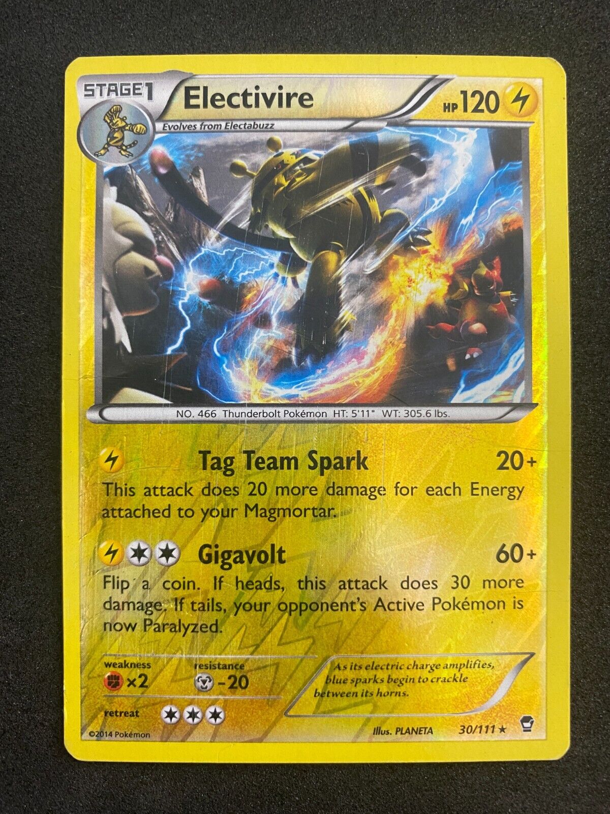 Pokemon Electivire 30/111 Furious Fists Reverse Holo HP