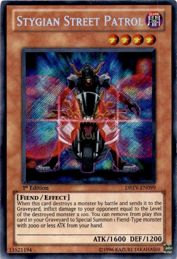 Yugioh Stygian Street Patrol DREV-EN099 Secret Rare 1st Edition HP