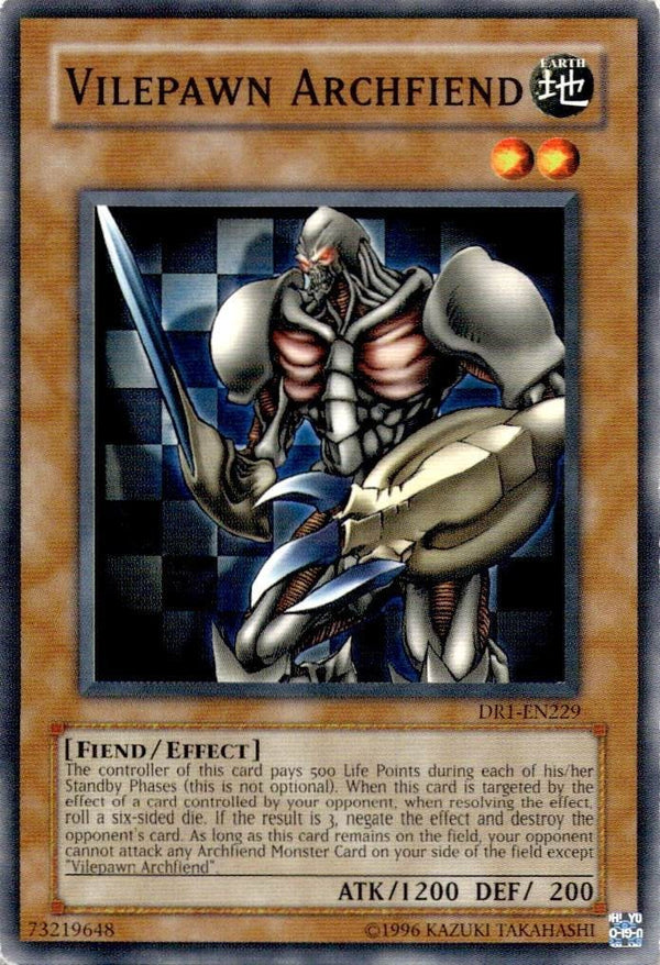 Yugioh Vilepawn Archfiend DR1-EN229 Common Unlimited Edition MP