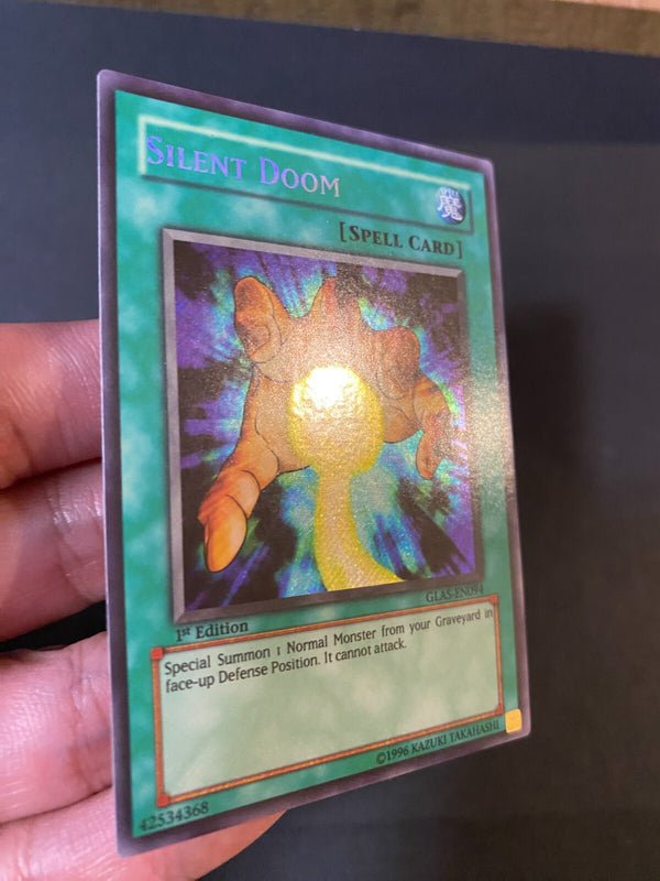 Yugioh Silent Doom GLAS-EN094 Secret Rare 1st Edition Euro LP/VLP