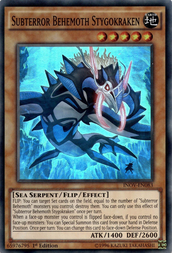 Yugioh Subterror Behemoth Stygokraken INOV-EN083 Super Rare 1st Edition NM