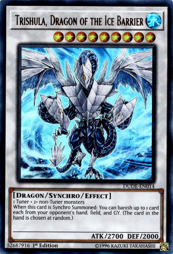 Yugioh Trishula, Dragon of the Ice Barrier DUDE-EN014 Ultra Rare 1st Edition NM