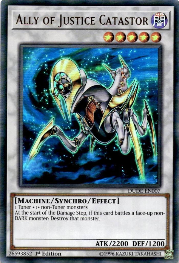 Yugioh Ally of Justice Catastor DUDE-EN007 Ultra Rare 1st Edition NM