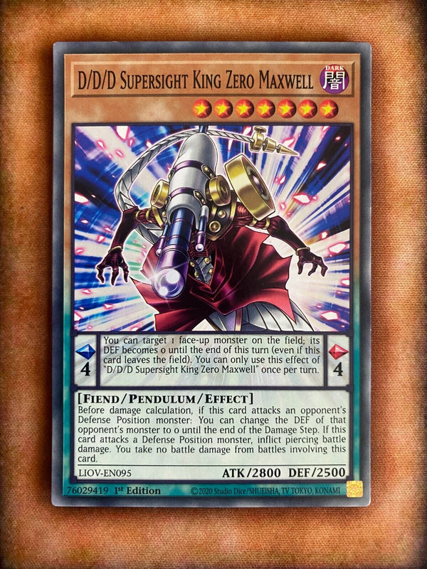 Yugioh D/D/D Supersight King Zero Maxwell LIOV-EN095 Common 1st Edition VLP/NM