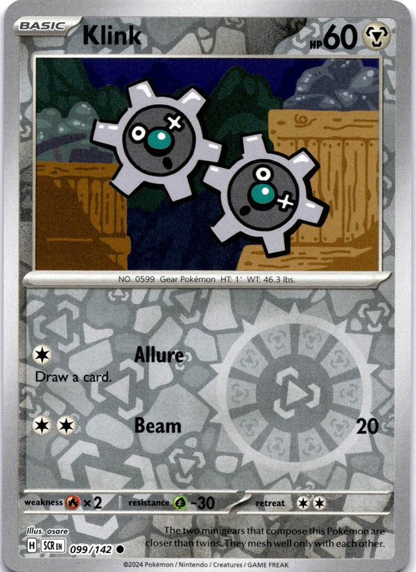 Pokemon Klink 099/142 Stellar Crown Reverse Holo NM