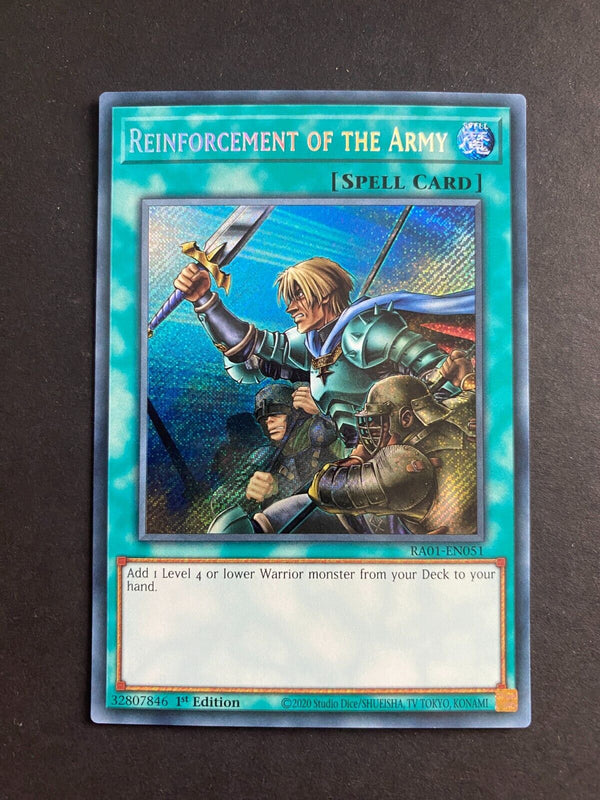 Yugioh Reinforcement of the Army RA01-EN051 Secret Rare 1st Edition NM