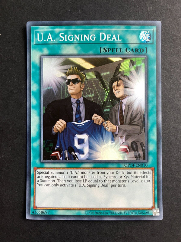 Yugioh U.A. Signing Deal OP14-EN010 Super Rare Unlimited Edition LP