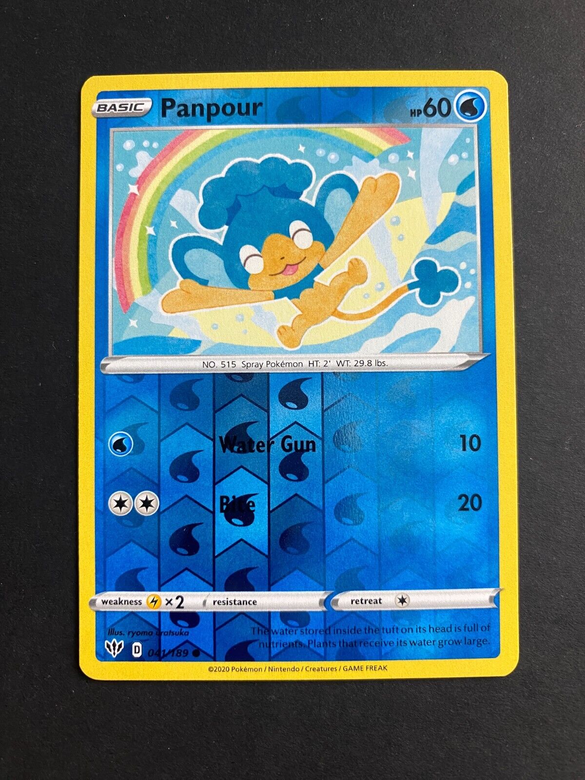 Pokemon Panpour 041/189 Darkness Ablaze Reverse Holo NM