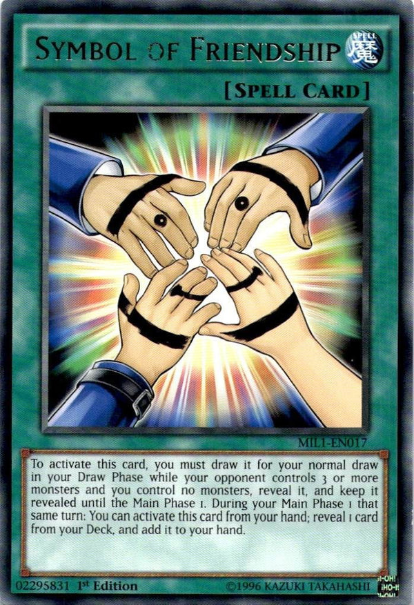 Yugioh Symbol of Friendship MIL1-EN017 Rare 1st Edition LP/NM