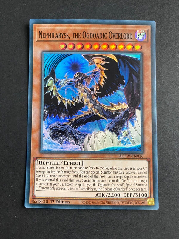 Yugioh Nephilabyss, the Ogdoadic Overlord AGOV-EN016 Super Rare 1st Edition NM