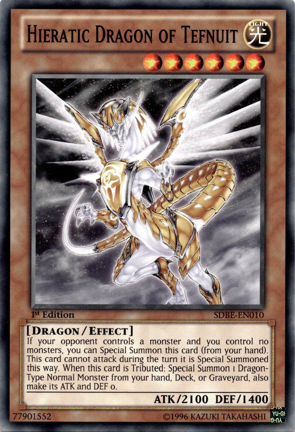 Yugioh Hieratic Dragon of Tefnuit SDBE-EN010 Common 1st Edition NM