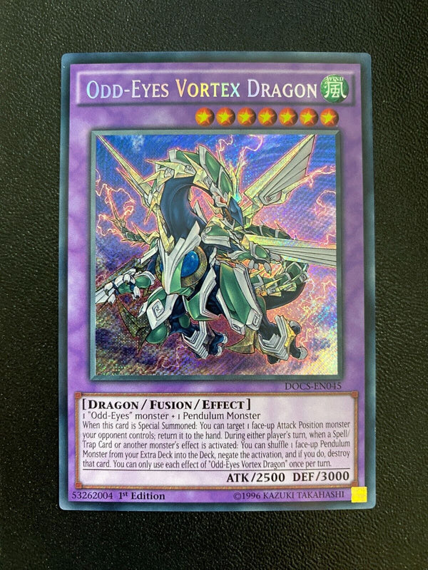 Yugioh Odd-Eyes Vortex Dragon DOCS-EN045 Secret Rare 1st Edition LP