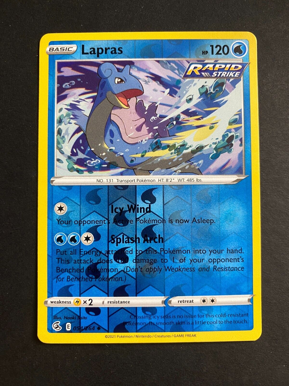 Pokemon Lapras 054/264 Fusion Strike Reverse Holo VLP/NM