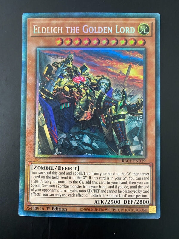 Yugioh Eldlich the Golden Lord RA01-EN019 Alt Art Collector’s Rare NM/MINT