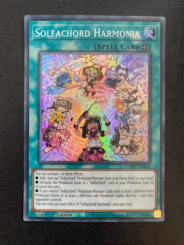Yugioh Solfachord Harmonia ANGU-EN024 Super Rare 1st Edition NM/MINT