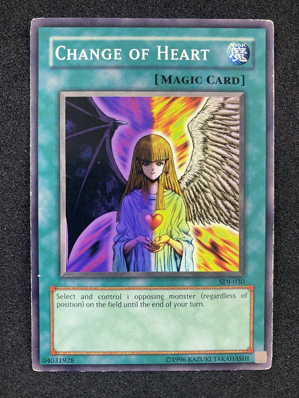 Yugioh Change Of Heart SDJ-030 Common Unlimited MP