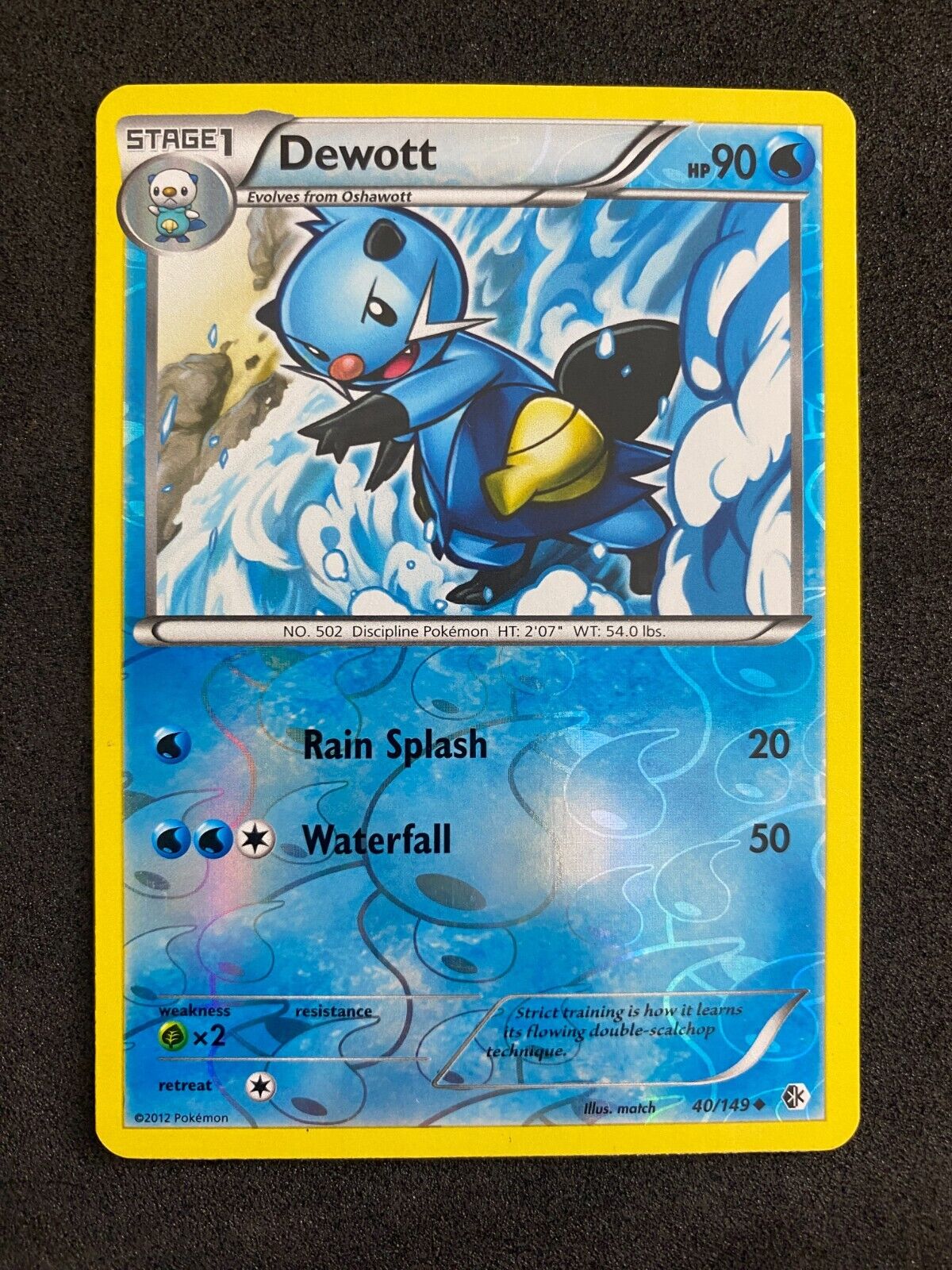 Pokemon Dewott 40/149 Boundaries Crossed Reverse Holo VLP