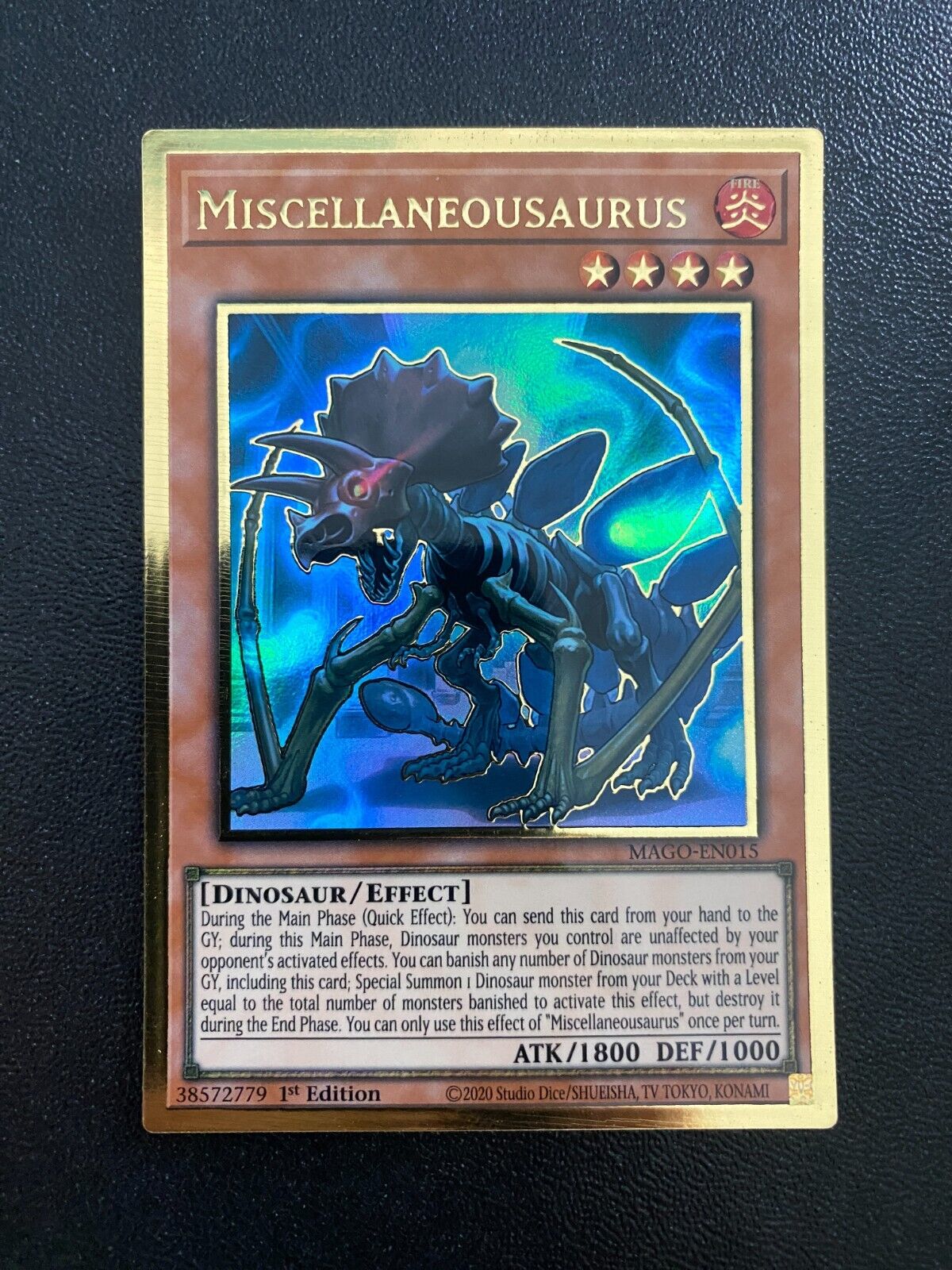 Yugioh Miscellaneousaurus MAGO-EN015 Premium Gold Rare 1st Edition NM