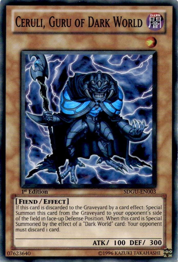 Yugioh Ceruli, Guru of Dark World SDGU-EN003 Super Rare 1st Edition LP