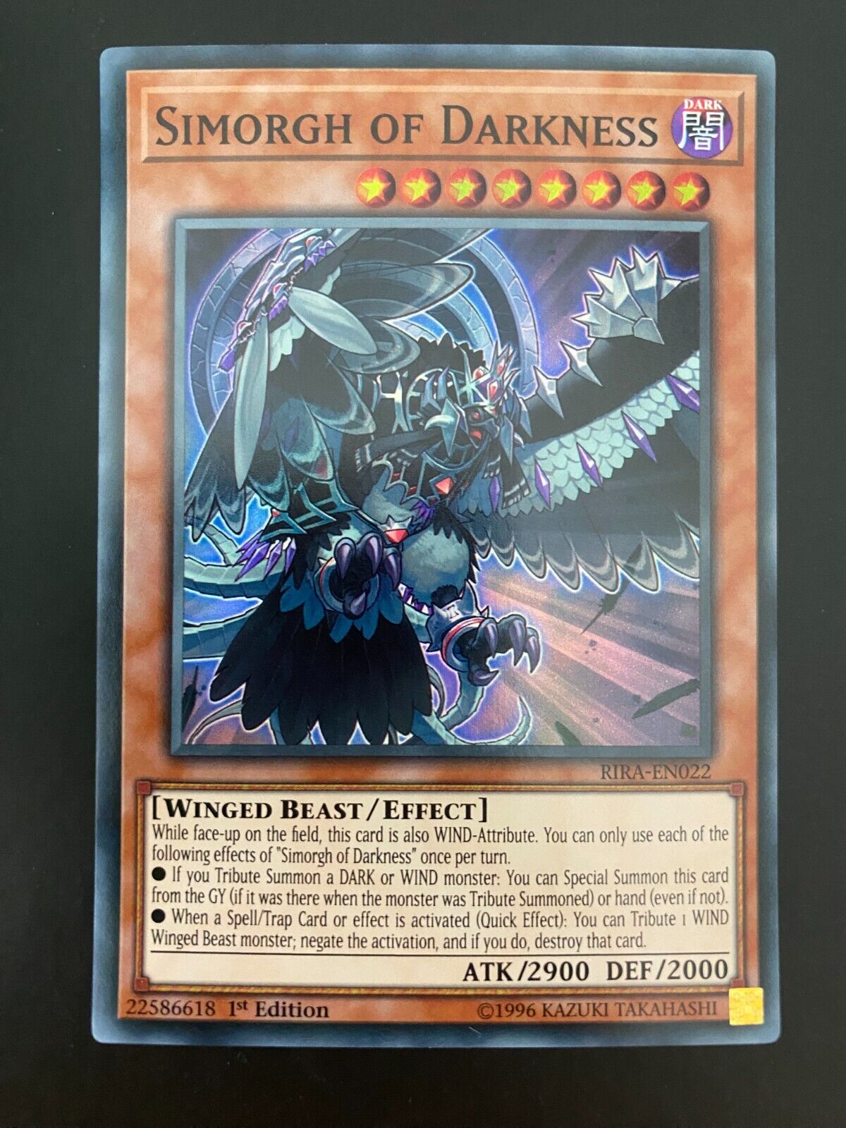 Yugioh Simorgh of Darkness RIRA-EN022 1st Edition MINT