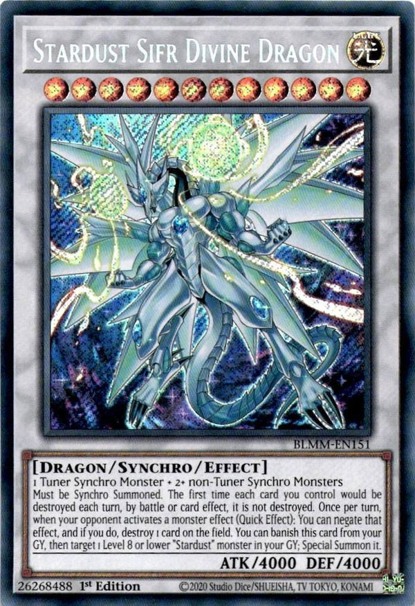 Yugioh Stardust Sifr Divine Dragon BLMM-EN151 Secret Rare 1st Edition NM